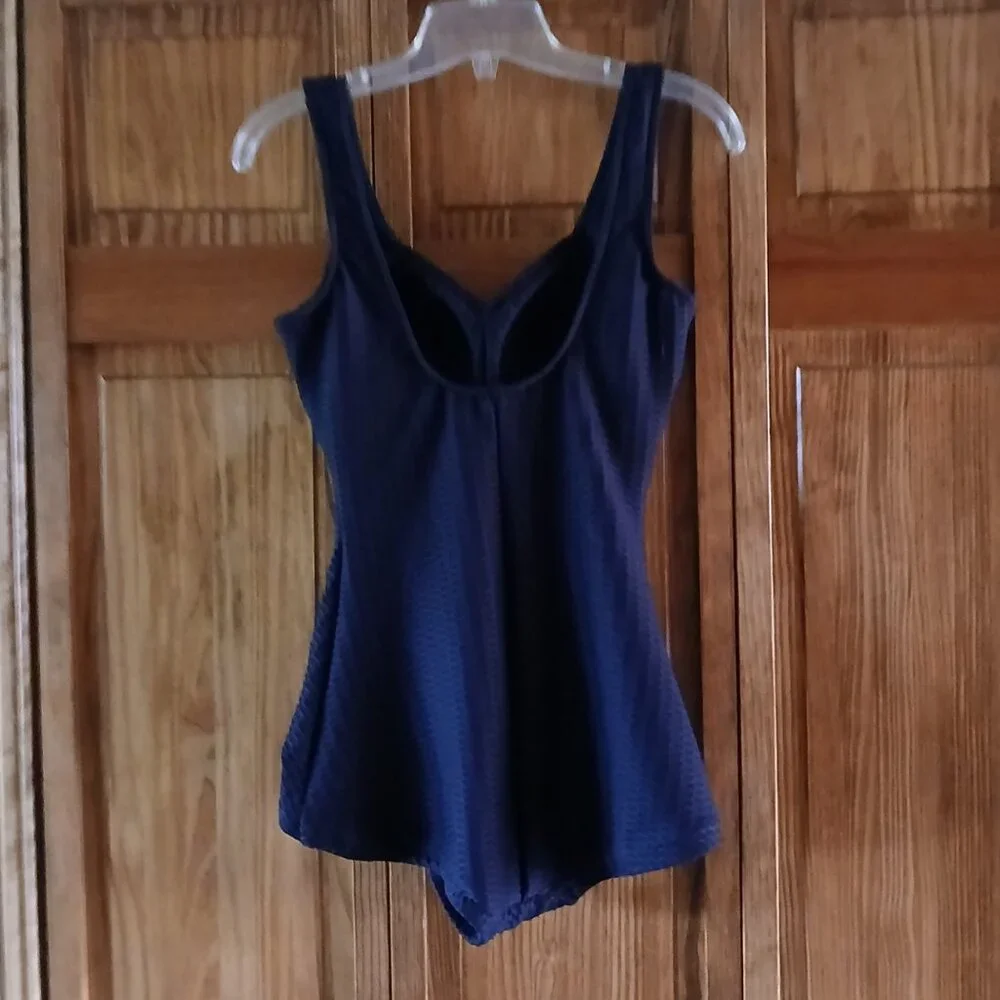 MAXINE black imprint one piece swimsuit sz 10 woman's - Picture 3 of 3